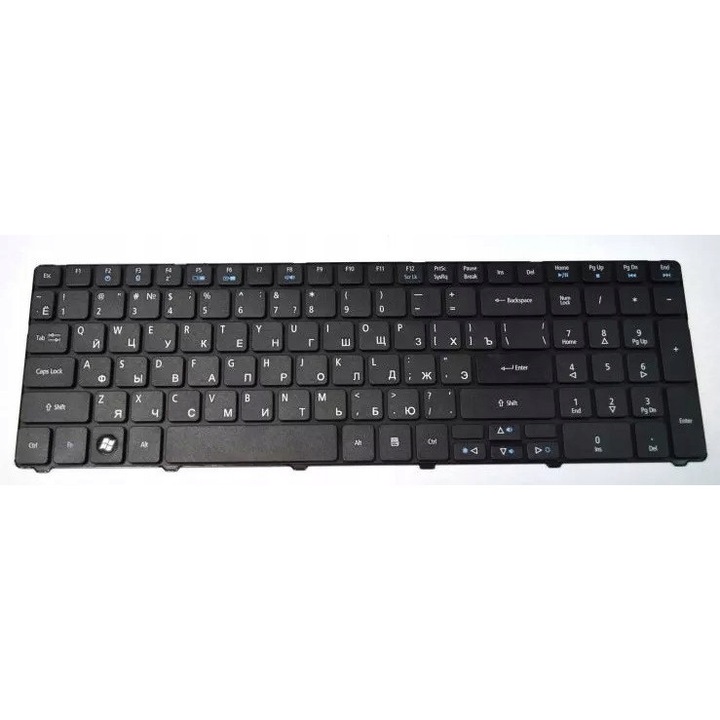 Клавиатура за лаптоп, мембранна, черна, 104 клавиша, съвместима с Acer 5236, 5336, 5410, 5538, 5553, 30x10см