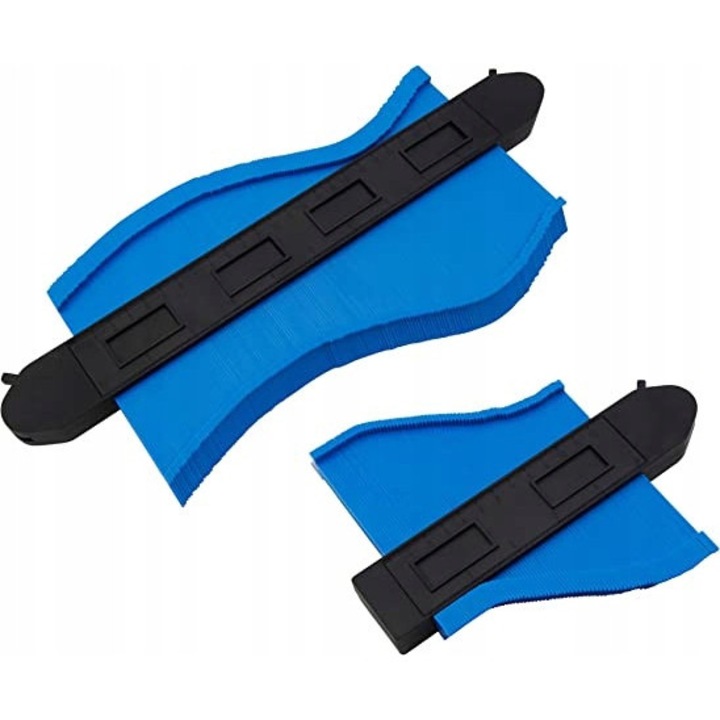 Set Przymiar ksztaltowy 25x12cm, 2 bucati, negru si albastru