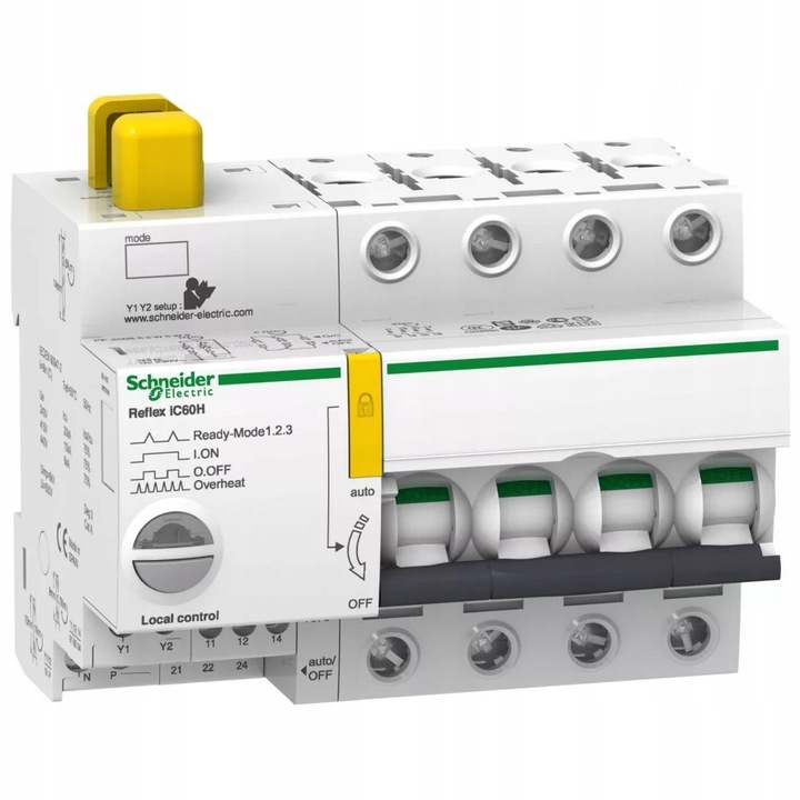 Dispozitiv de siguranta electrica, Schneider Electric, Reflex iC60H, 4P, 10A, A++