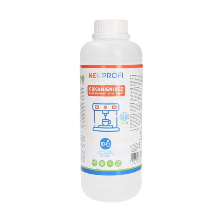 Decalcifiant pentru espressoare, NeoProfi 1000ml, ecologic, universal, 10 cicluri