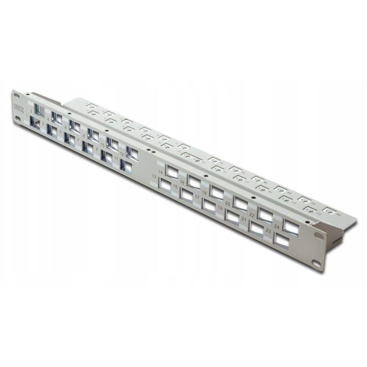 Moduláris patch panel 1U, Digitus, 24 portos, ezüst