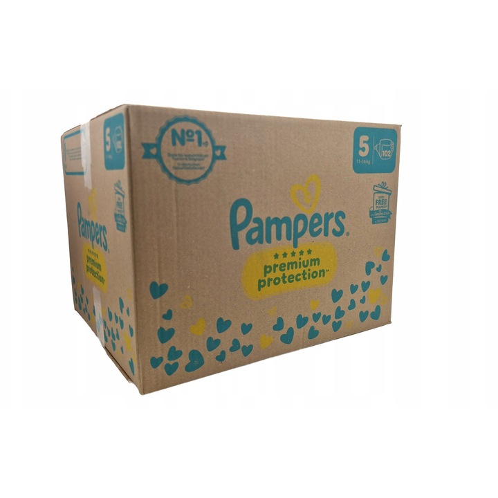 Pampers Premium Protection pelenka szett, 102 db, 5-ös méret, 11-15 kg, fehér