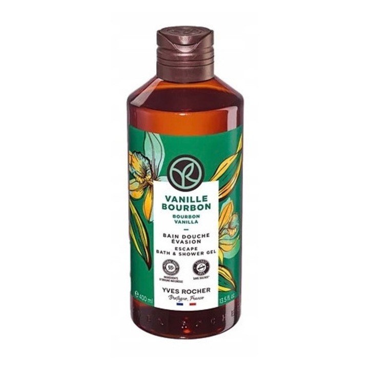 Yves Rocher Bain de Nature tusfürdő, Bourbon vanília, 400 ml, vegán, 93% természetes összetevők