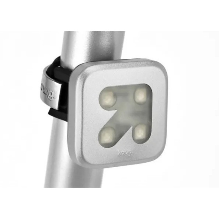 Велосипедна лампа KNOG Blinder 4 LED USB, сребриста, 42x42x62mm, 44 лумена, 800m видимост