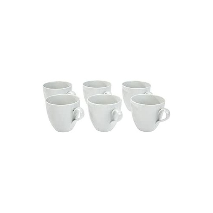 Set 6 cani Alessi Mami 200 ml, portelan alb, A++