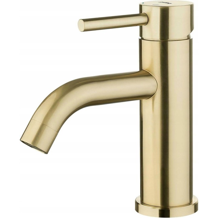 Ibergrif fürdőszobai csaptelep, M11003Y modell, egykaros, rozsdamentes acél, szálcsiszolt felület, arany