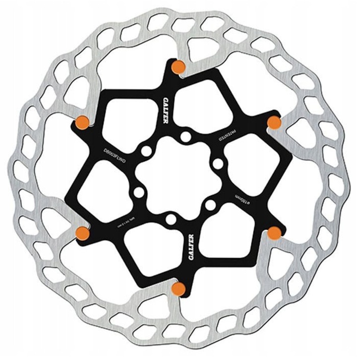 Спирачен диск Galfer Wave MTB 203 мм, 6 болта, оранжев, 160 г