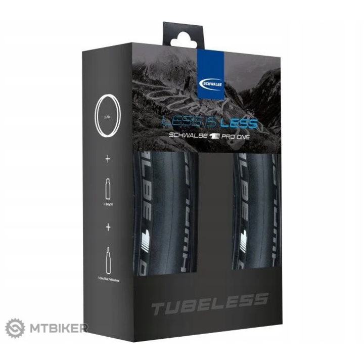 Cauciucuri bicicleta Schwalbe PRO ONE 700x25C, 255g, set 2 bucati, negru