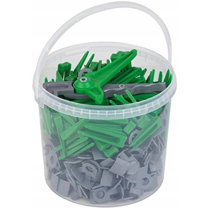 Set sistem nivelare pentru placi Meister, 250 cleme, 100 distantiere, 7-15mm, 2mm