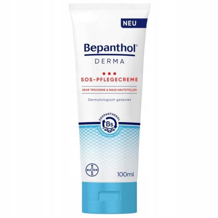 Хидратиращ крем Bepanthol Derma SOS 100ml, за много суха и груба кожа, натурална формула