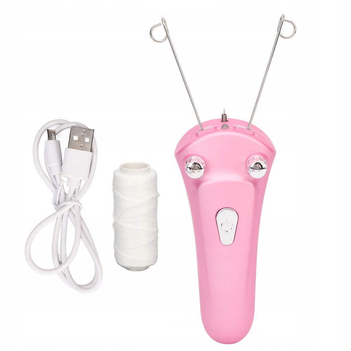 Depilator electric pentru fata, roz, 100% natural, set complet
