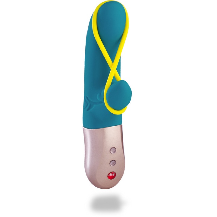 Vibrator Fun Factory Amorino, 6 intensitati, 6 ritmuri, 17,3cm x 3,3cm, turcoaz
