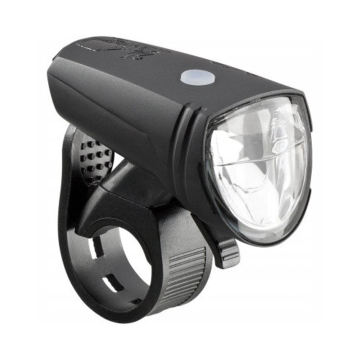 Lampa bicicleta AXA Greenline 15 Lux, neagra, cu acumulator, montare usoara