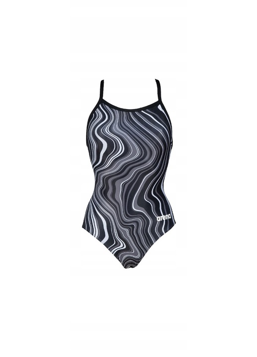 Дамски бански ARENA Lightdrop Back, черен, цял, M INTL