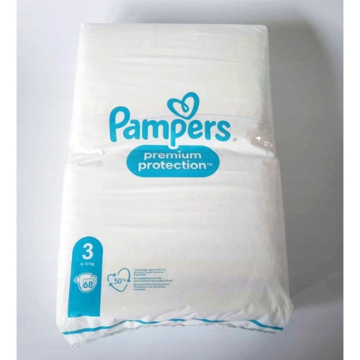 Пелени Pampers Premium Protection р. 3, 6-10 кг, комплект 68 броя, DERMACOMFORT, различни модели