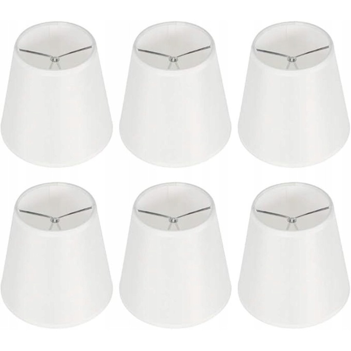 Set 6 abajururi pentru lampi, alb, dimensiuni 14x9cm, 5,1 inch