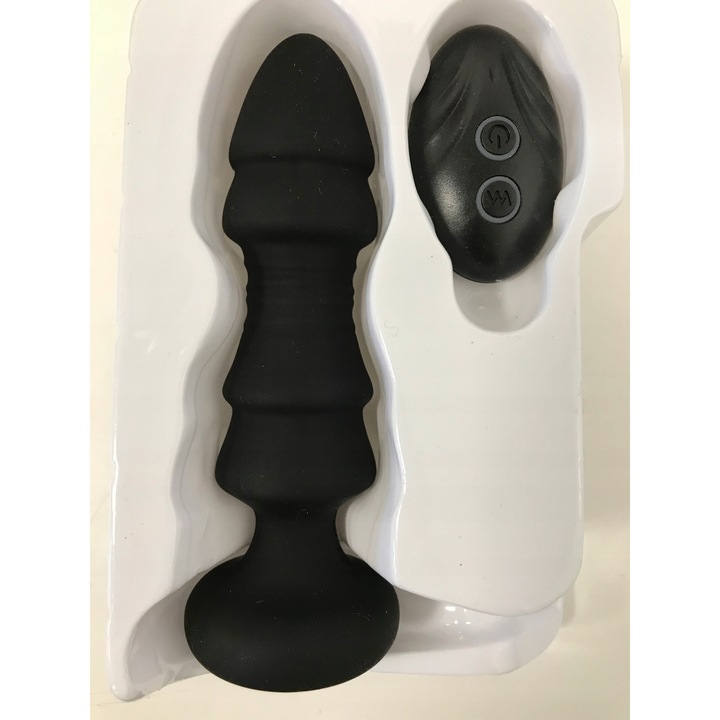 Vibrator cu telecomanda, model L1425-1, negru, 15x5,5x3,4cm
