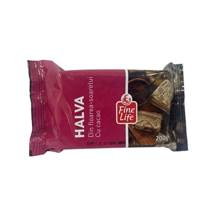 Halva Floarea Soarelui, Cacao, Fine Life, 200 g