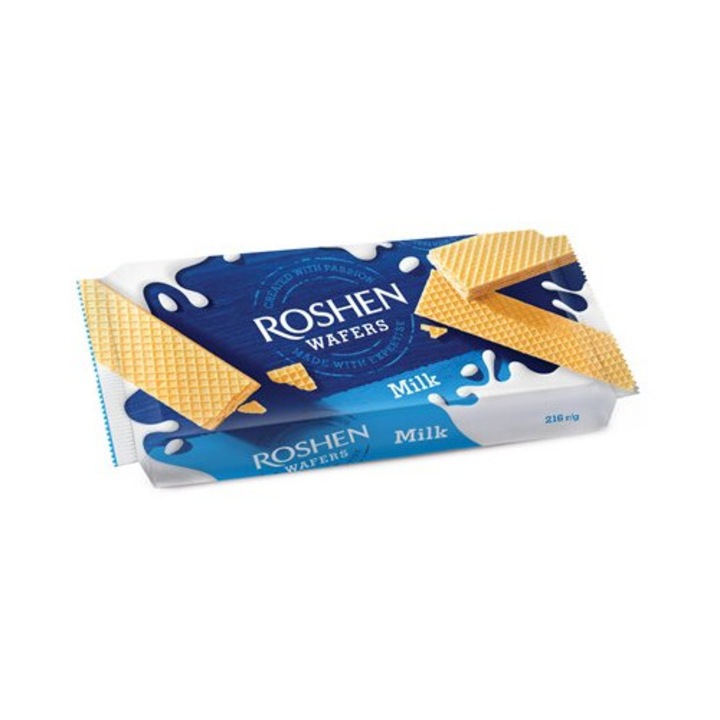 Napolitane cu cremă de lapte, Roshen, 216 g, crocante, 9 straturi