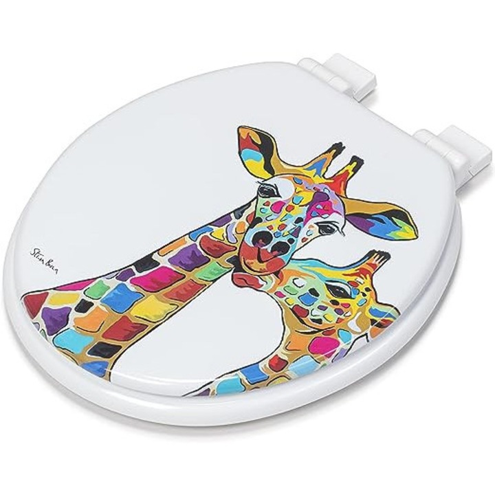 Croydex Deska sedesowa Francie Josie, Okraga, 17x14.5 inch, cu inchidere lenta, din lemn