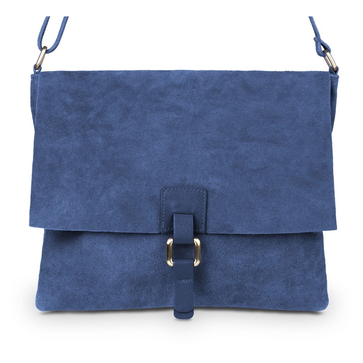 Дамска чанта Vera Pelle, велурена кожа, джоб с цип, широка презрамка, многоцветна