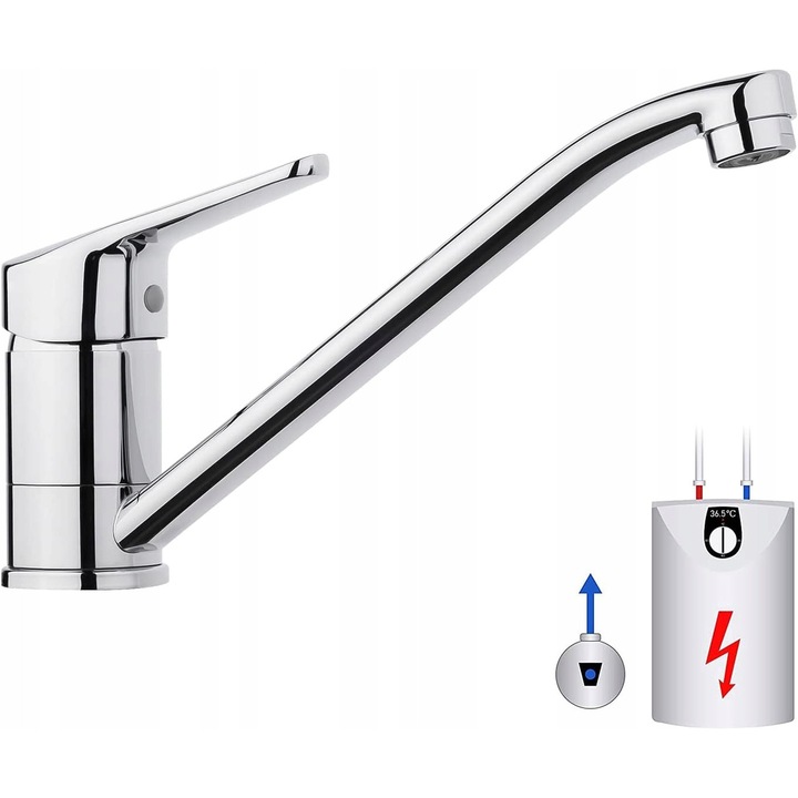 IBERGRIF M14450 mosogató csaptelep, króm, hosszú kifolyóval, 3 db G3/8" tömlő