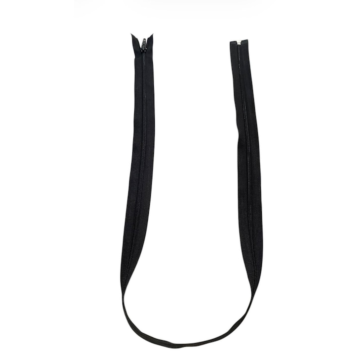 Fermoar detasabil 100 cm, spira 5 mm, rezistent, pentru geci si articole textile lungi, Negru