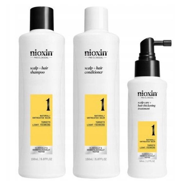Sampon de par Nioxin Pro Clinical 1, set de curatare pentru parul natural