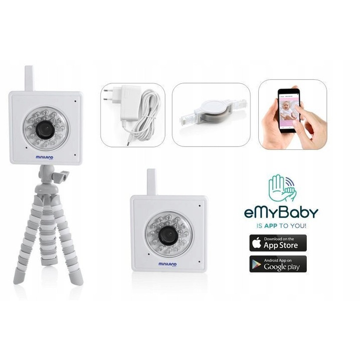 Camera de supraveghere wireless Miniland, HD 1280x720, detectie miscare, comunicare bidirectionala