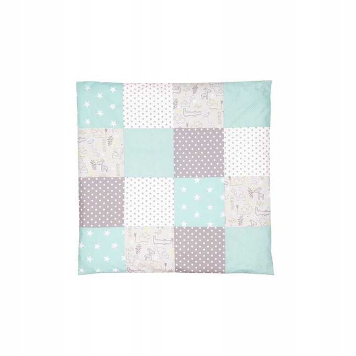 Lenjerie pentru copii Safari Mint 80x80cm, material OekoTex, cu fermoar ascuns, set