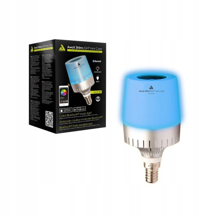 Bec LED SMART E14 AWOX SLMC-B3 RGBW 60 lm, 59x113mm