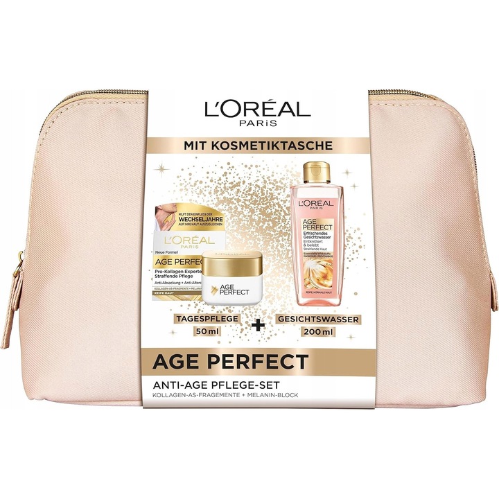 Комплект козметика, L'Oreal Paris Age Perfect, крем против стареене 50 ml, ревитализиращ тоник 200 ml, за зряла кожа