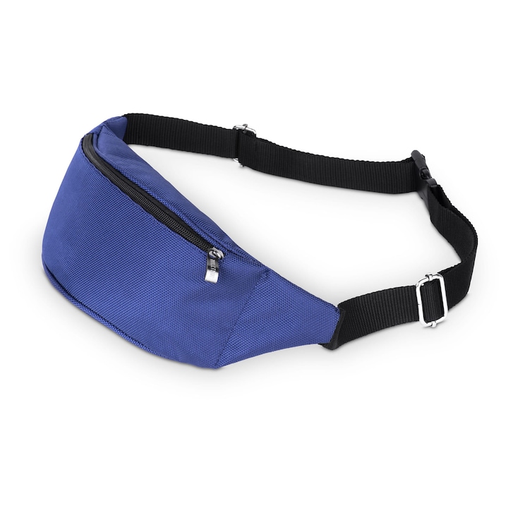 Kaletnik válltáska, sötétkék, strapabíró és vízálló anyag, fő rekesz cipzárral, széles állítható pánt