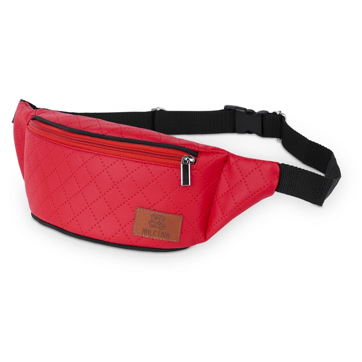 Kaletnik sport táska, piros, vízálló műbőr, fő rekesz cipzárral, állítható pánt