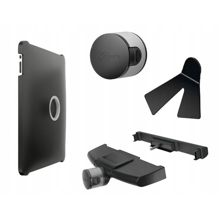 Set suporturi Vogel's RingO pentru iPad 1, montaj pe perete si in masina, design discret, aluminiu, 4mm grosime
