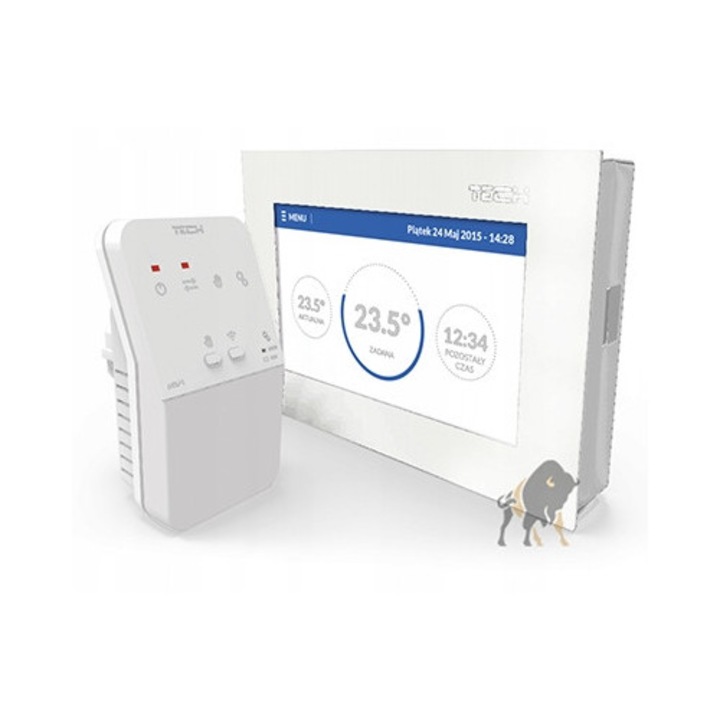 Regulator termostat WiFi ST-283 C, TECH, alb, montaj subtire, ecran tactil 4,3"