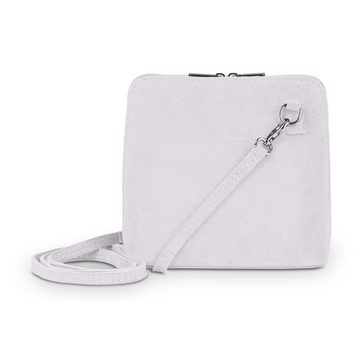 Geanta dama Vera Pelle Mini, piele naturala de caprioara, culoare pudra, dimensiuni mici