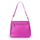 Geanta de mana din piele, Vera Pelle, fucsia, 4 buzunare, curea detasabila