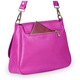 Geanta de mana din piele, Vera Pelle, fucsia, 4 buzunare, curea detasabila