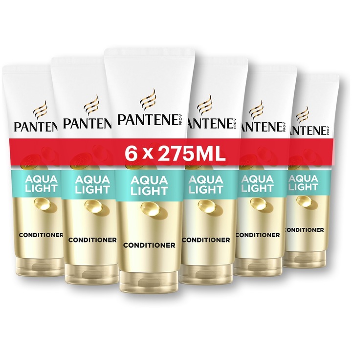 Set 6 x Balsam de par Pantene Aqualight, 6 x 275 ml, pentru un aspect sanatos al parului