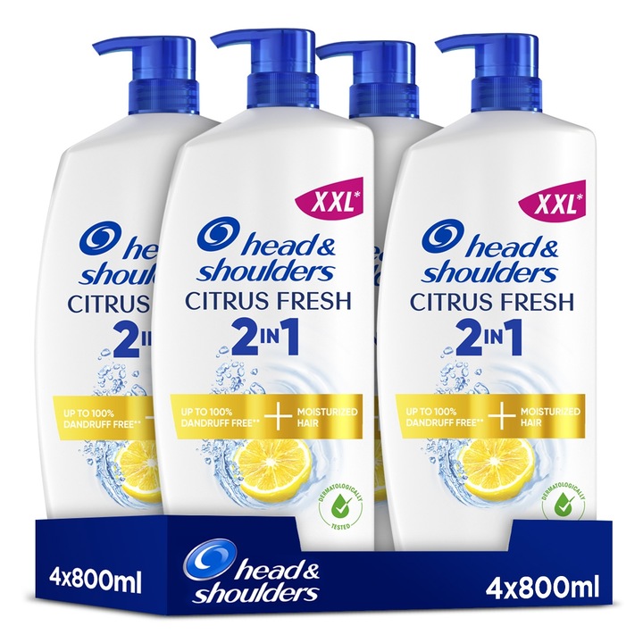 Set 4 x Sampon de par Head & Shoulders Citrus 2in1 800ml, 4 x 800ml