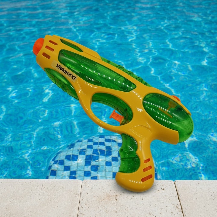 Pistol de Apa VisionXXI, 20 cm, Rezervor 400ml, Design Ergonomic, Galben/Verde