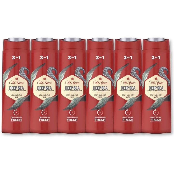Set 6 x Gel de dus Old Spice Deep Sea, 6 x 675 ml, parfum proaspat, pentru barbati
