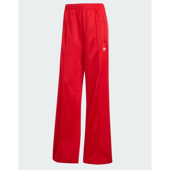 Pantaloni sport adidas Adicolor Classic Firebird, rosii, croiala lejera, poliester reciclat
