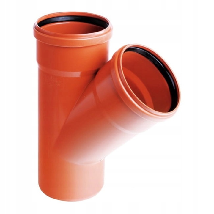 PVC канална тръба Pipelife 200x200mm 45°, оранжева