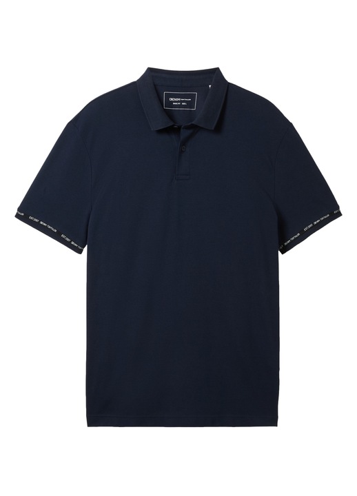 Tricou polo barbati Tom Tailor, detalii maneca, marime L, bumbac, L INTL
