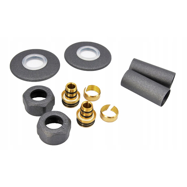 Vario-Term acél takarórózsa készlet, grafit, 16x3/4", 2 rozetta, 2 csatlakozó