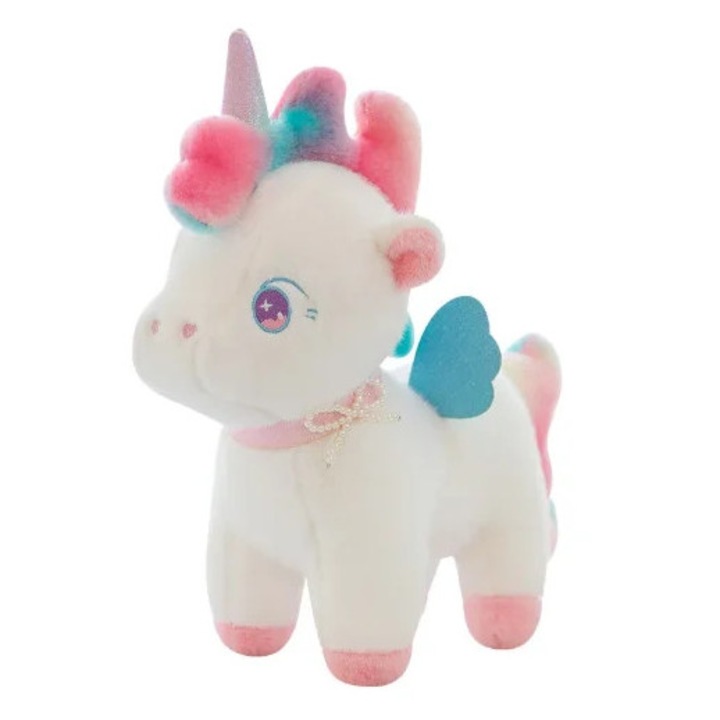 Unicorn cu Aripi si zgarda cu sclipici, 25 cm