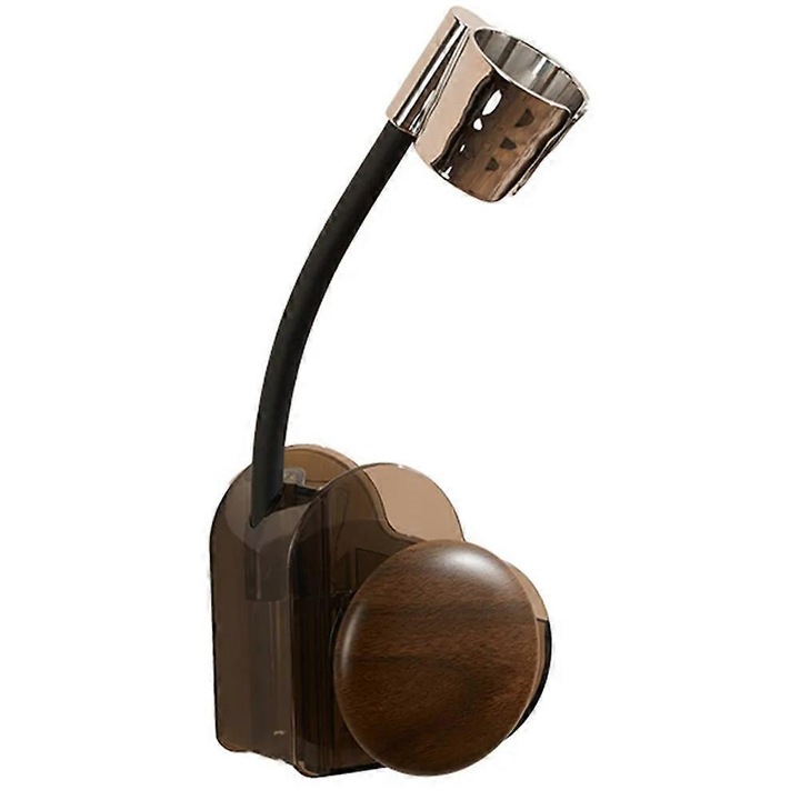 Suport pentru uscator de par montat pe perete, design cu ventuza, economisire de spatiu, pentru bai mici