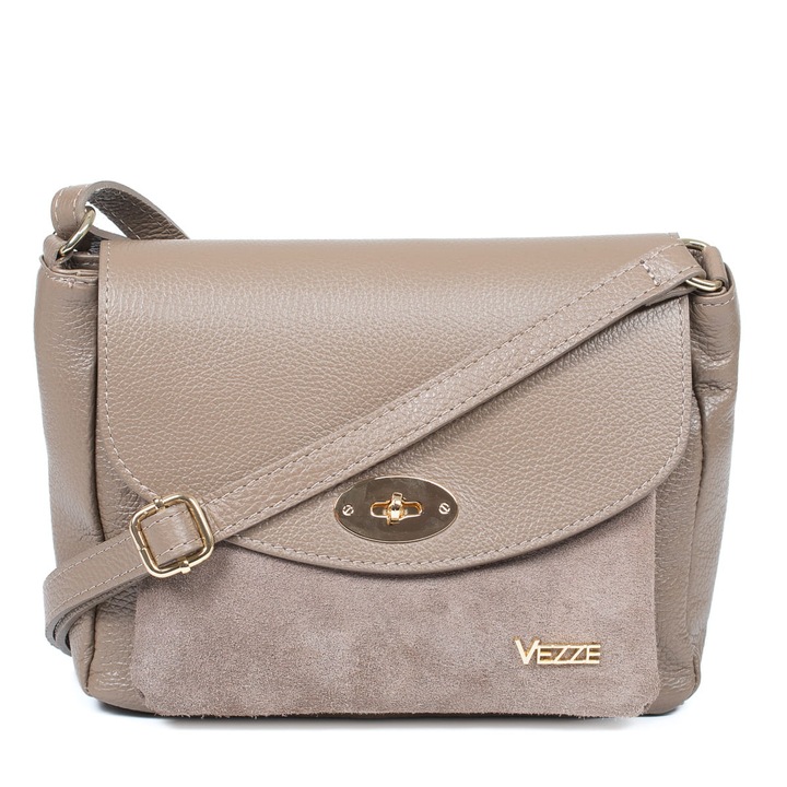 Geanta de umar din piele, Vezze, 3 buzunare, curea reglabila